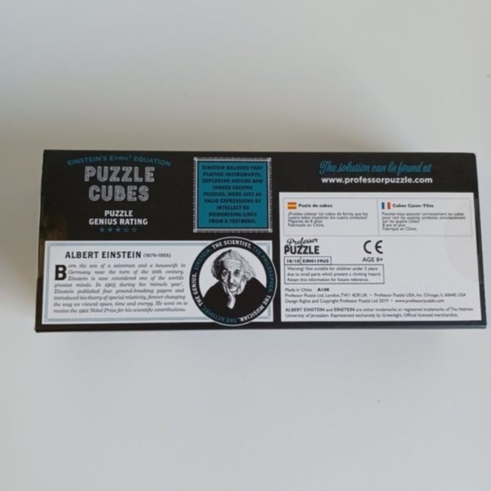 Professor Puzzle Einstein E=mc² Wooden Cube Puzzle 3D Brain Teaser STEM NIB - Picture 6 of 6